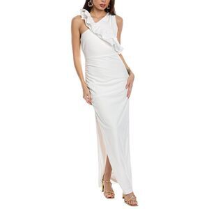 One 33 Social Womens One33 Social Ruffle Gown, White